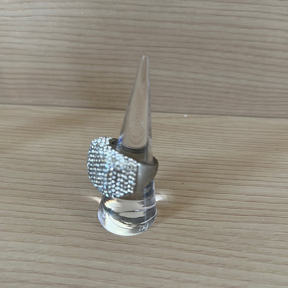 Express Silver Rhinestone Ring 8 - Picture 2 of 6